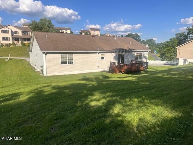 116 Estate Dr, Duncansville, PA 16635 - rear view of house with a deck and a yard