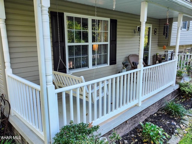 wooden deck with covered porch