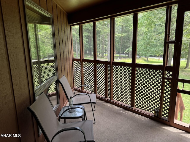 view of unfurnished sunroom