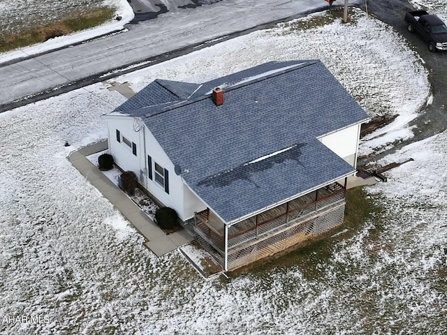 view of snowy aerial view