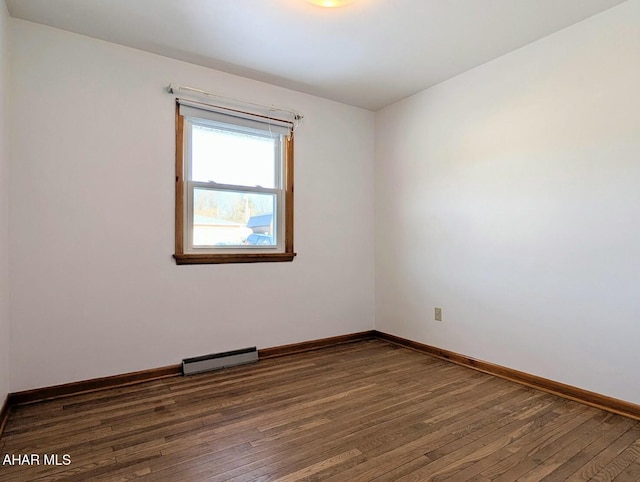 spare room featuring dark hardwood / wood-style flooring