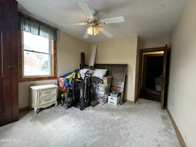 3785 Brumbaugh Rd, New Enterprise, PA 16664 - bedroom with a textured ceiling, carpet, and ceiling fan