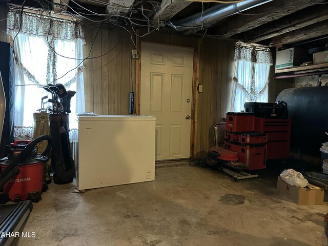 3785 Brumbaugh Rd, New Enterprise, PA 16664 - basement with refrigerator