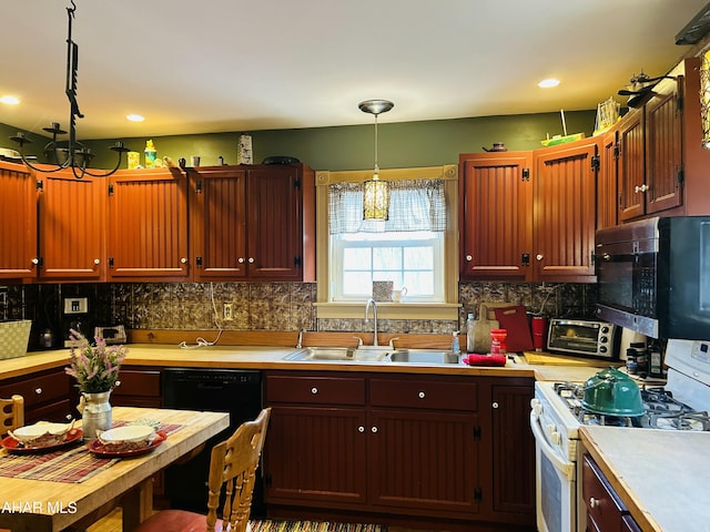 217 Good Shepherd Rd, Altoona, PA 16601 - kitchen featuring a sink, gas range gas stove, backsplash, dishwasher, and light countertops
