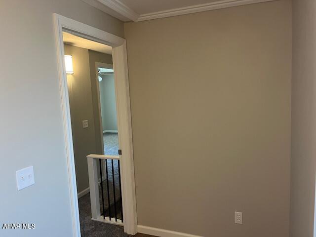 208 W 5th Ave, Everett, PA 15537 - spare room featuring dark carpet and crown molding