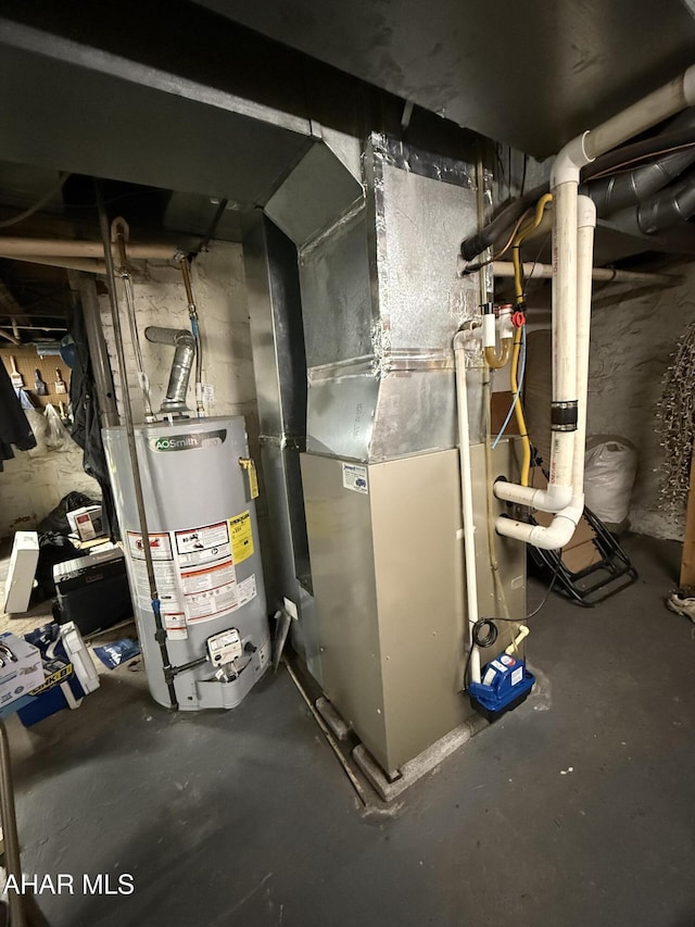 4815 6th Ave, Altoona, PA 16602 - utility room featuring gas water heater and heating unit