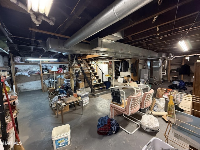 4815 6th Ave, Altoona, PA 16602 - unfinished basement featuring gas water heater and stairs