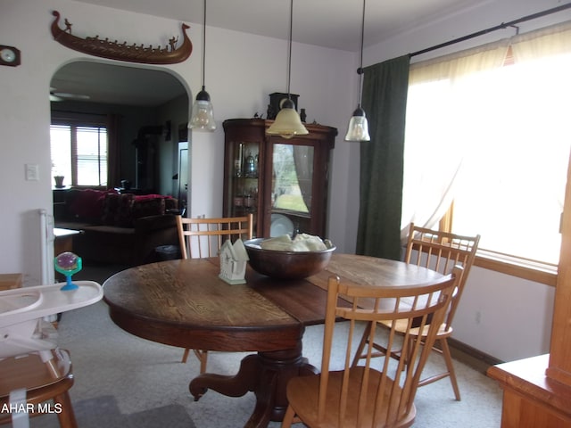 3752 Main Rd, Bedford, PA 15522 - dining room with carpet flooring and arched walkways