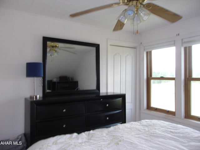 3752 Main Rd, Bedford, PA 15522 - bedroom featuring multiple windows and a ceiling fan