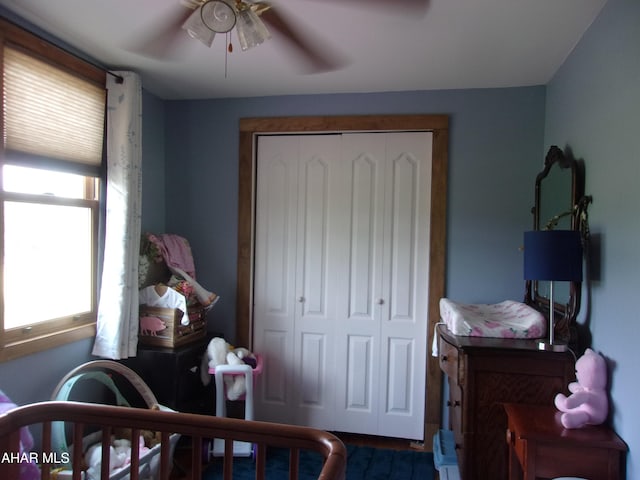 3752 Main Rd, Bedford, PA 15522 - bedroom featuring a closet and a ceiling fan