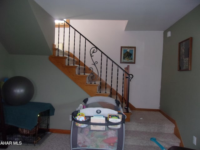 3752 Main Rd, Bedford, PA 15522 - stairs featuring baseboards and carpet flooring