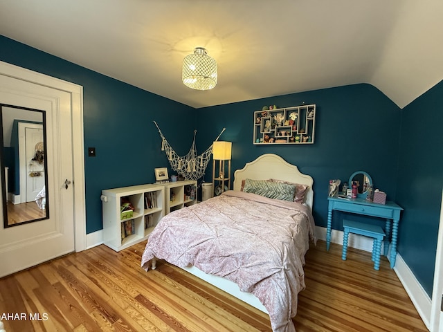 5 Log Cabin Ct, Altoona, PA 16602 - bedroom with wood finished floors, baseboards, and lofted ceiling