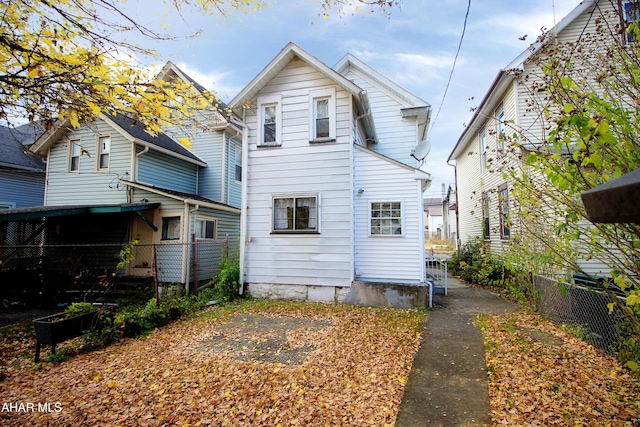 view of rear view of property