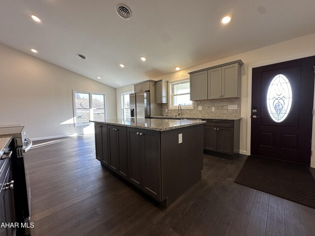 empty room featuring dark hardwood / wood-style floors