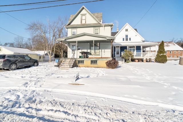 view of front of home with covered porch