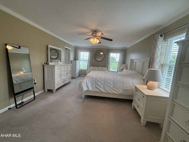 215 Red Fox Dr, Duncansville, PA 16635 - bedroom featuring ornamental molding, carpet flooring, ceiling fan, and baseboards