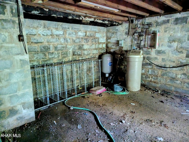 225 Mickel Ln, Duncansville, PA 16635 - below grade area with a water softener, a water pressure tank, and concrete block wall