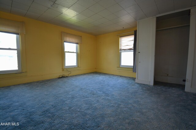 unfurnished bedroom featuring multiple windows and carpet flooring