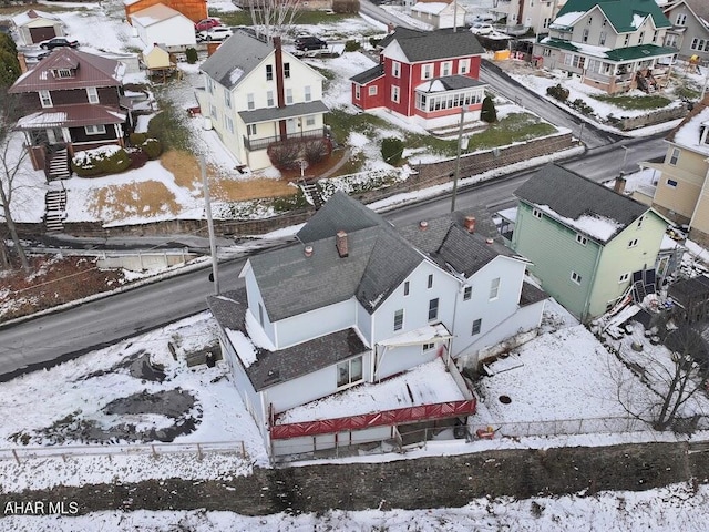 view of snowy aerial view