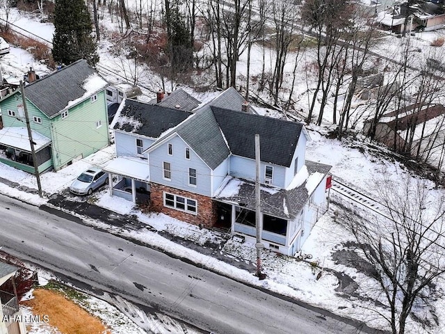 view of snowy aerial view