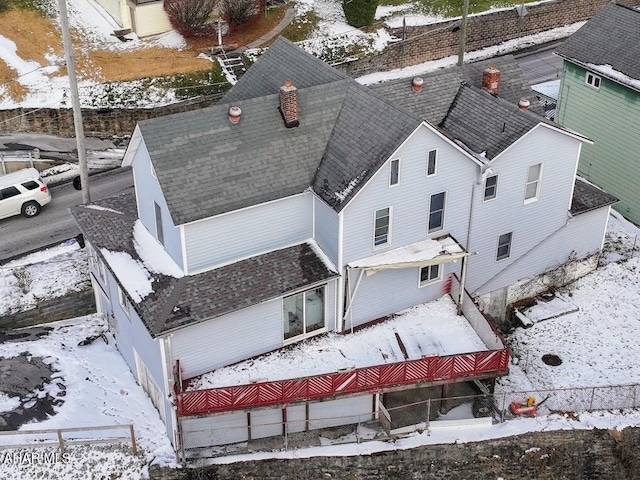 view of snowy aerial view