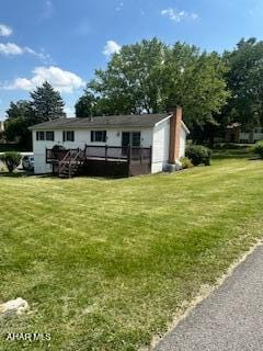 1012 Gray Ln, Duncansville, PA 16635 - rear view of house with a yard and a wooden deck