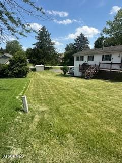 1012 Gray Ln, Duncansville, PA 16635 - view of green lawn with a wooden deck