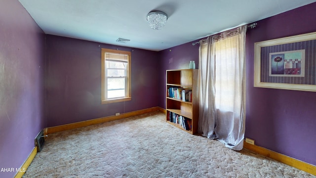 interior space featuring carpet flooring