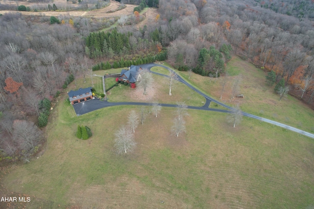 bird's eye view with a rural view