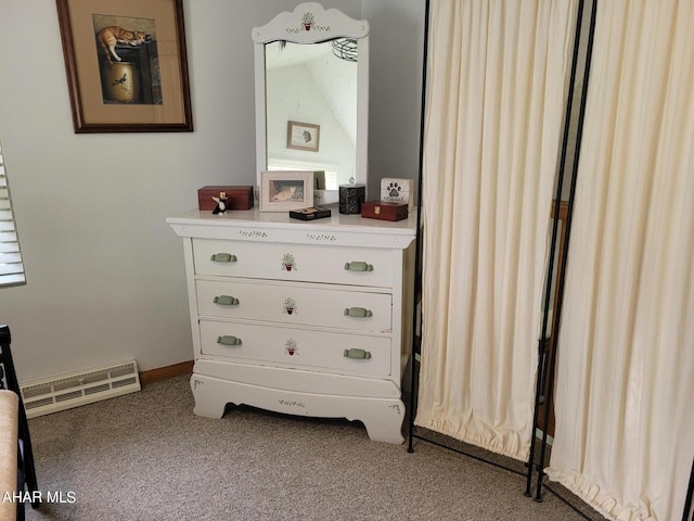 bedroom featuring carpet floors and visible vents