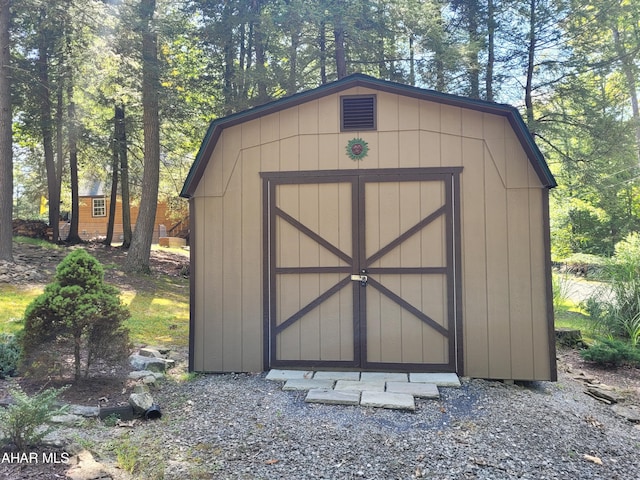 view of shed