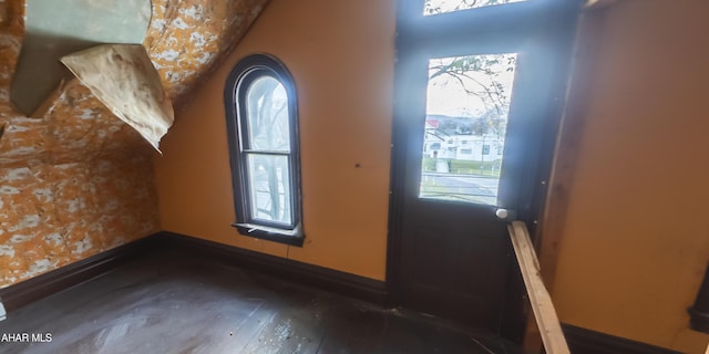 entrance foyer featuring dark wood-type flooring