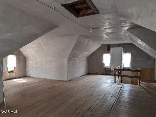 902 Main St, Saxton, PA 16678 - additional living space with wood-type flooring, plenty of natural light, and vaulted ceiling