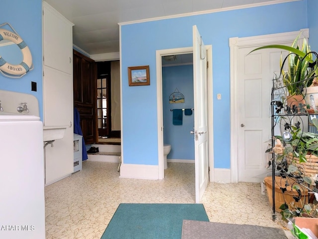 902 Main St, Saxton, PA 16678 - bedroom featuring crown molding and baseboards