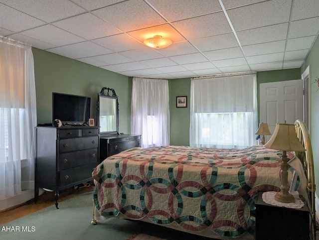 902 Main St, Saxton, PA 16678 - bedroom featuring multiple windows and a drop ceiling