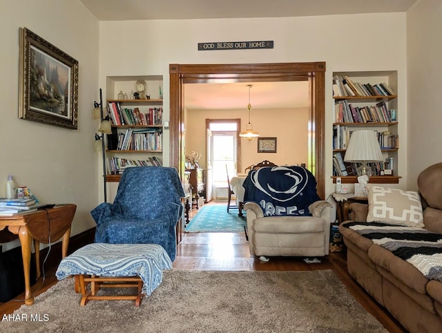 902 Main St, Saxton, PA 16678 - living area with wood finished floors and built in shelves