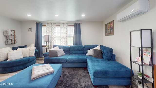 829 Ashcroft Ave, Cresson, PA 16630 - living room featuring a wall mounted AC and recessed lighting