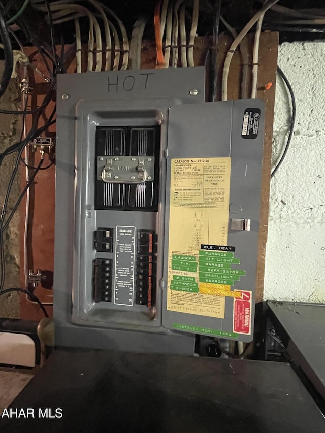 utility room featuring electric panel