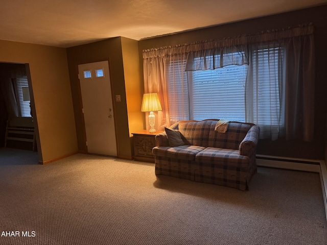 living room featuring carpet floors