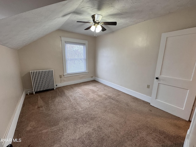 2123 2nd Ave, Altoona, PA 16602 - additional living space with radiator heating unit, baseboards, carpet flooring, and lofted ceiling