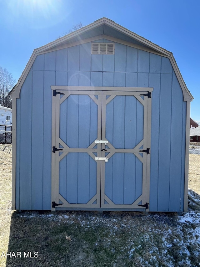 view of shed