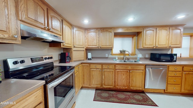 kitchen with stainless steel appliances and sink