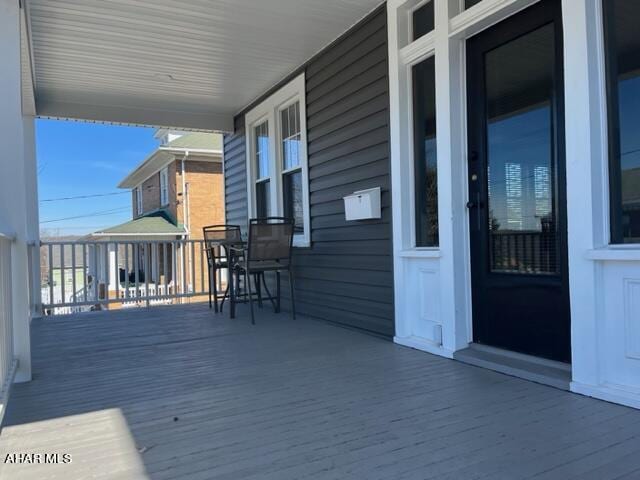 wooden deck with covered porch