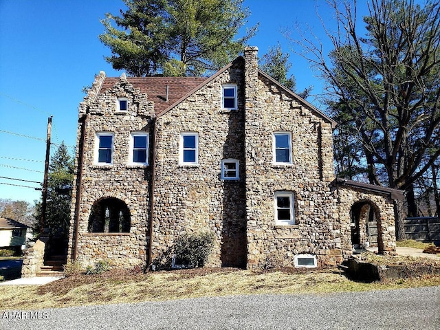 1761 Princeton Rd, Altoona, PA 16602 - view of home's exterior featuring stone siding and a chimney