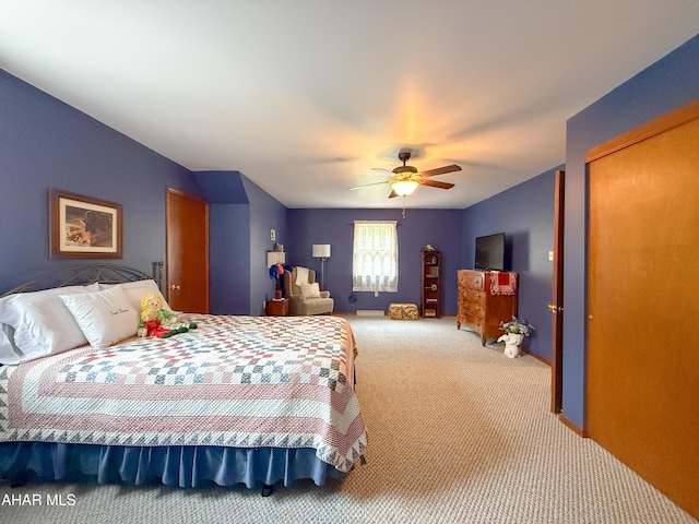 6334 Black Valley Rd, Everett, PA 15537 - carpeted bedroom with a ceiling fan