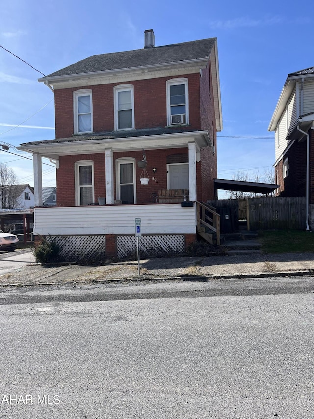 view of front of home with covered porch