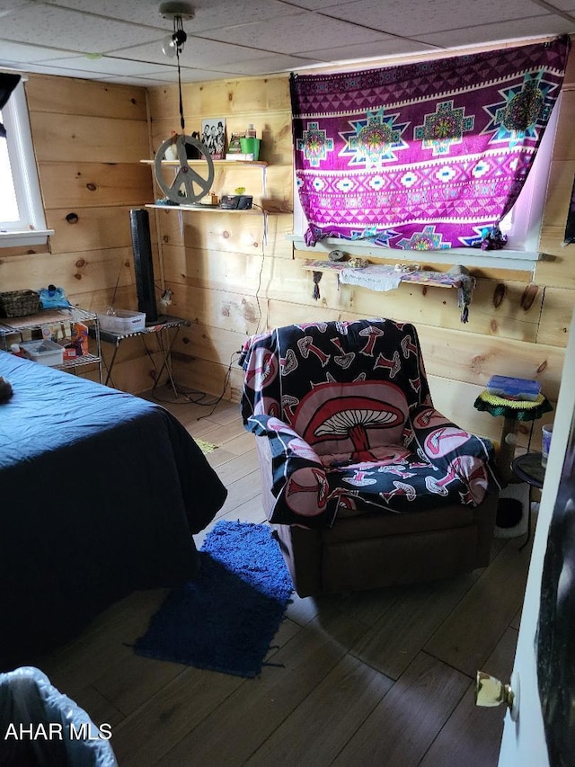 2521 Holland Ave, Huntingdon, PA 16652 - bedroom with hardwood / wood-style floors and wooden walls