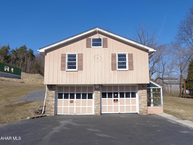 garage with driveway