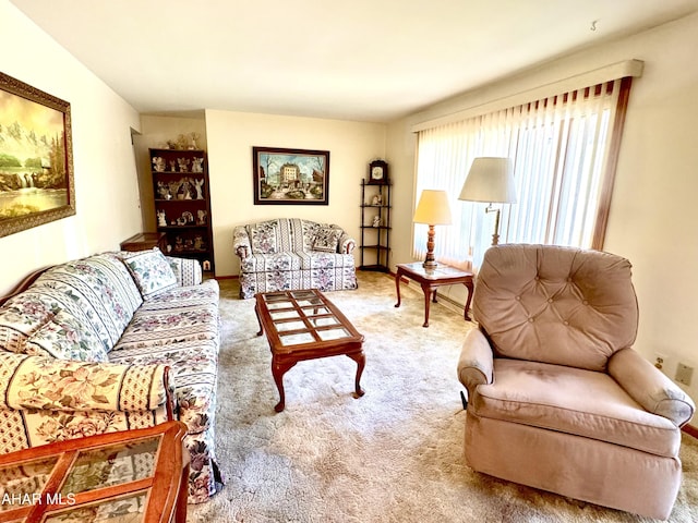 living room with carpet