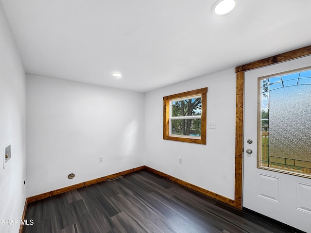 entryway featuring dark hardwood / wood-style flooring